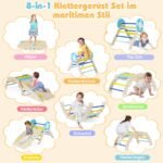 Sulankstomas laipiojimo rinkinys vaikams su čiuožykla ir lanku (Mėlyna) – Paveikslėlis 3