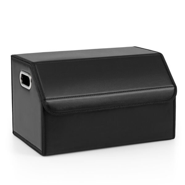 Sulankstomas odinis bagažinės organizatorius su dangčiu ir lanksčia pertvara (Juoda)