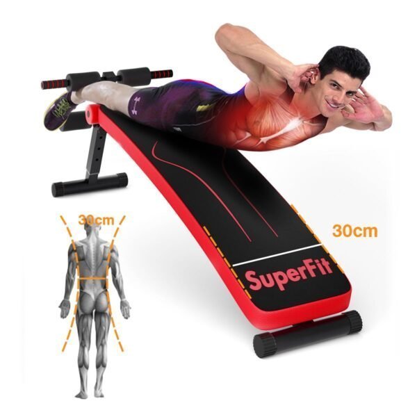 Sulankstomas reguliuojamas treniruočių suoliukas iki 200 kg (Raudona)