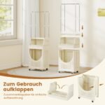 Sulankstomas skalbinių vežimėlis su drabužių kabykla ir ratukais (Balta) – Paveikslėlis 2