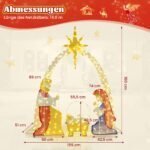 Šviečianti Kalėdų prakartėlė su Šventąja šeima lauko dekoravimui (Daugiaspalvė) – Paveikslėlis 2