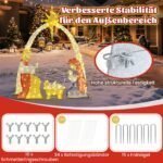 Šviečianti Kalėdų prakartėlė su Šventąja šeima lauko dekoravimui (Daugiaspalvė) – Paveikslėlis 5