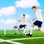 Tvirti futbolo vartai jaunimui su taikiniu