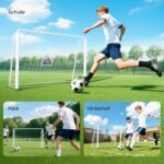 Tvirti futbolo vartai jaunimui su taikiniu