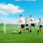 Tvirti futbolo vartai jaunimui su taikiniu