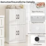 Universali keturių durų spintelė su reguliuojamomis lentynomis (Balta) – Paveikslėlis 3