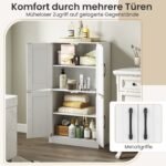 Universali keturių durų spintelė su reguliuojamomis lentynomis (Balta) – Paveikslėlis 5