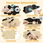 Vaikiškas medinis Montessori darbo stalas su piešimo lenta (Įvairiaspalvis) – Paveikslėlis 3