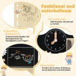 Vaikiškas medinis Montessori darbo stalas su piešimo lenta (Įvairiaspalvis) – Paveikslėlis 4