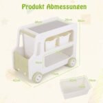 Vaikų automobilio formos žaislų lentyna su 2 daiktadėžėmis (Balta) – Paveikslėlis 2