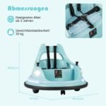 Vaikų elektrinis buferinis automobilis su 360° pasukimu ir nuotoliniu valdymu (Mėlyna) – Paveikslėlis 2