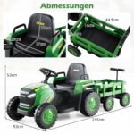 Vaikų elektrinis traktorius su nuimama priekaba (Tamsiai žalia) – Paveikslėlis 2