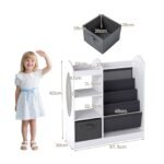 Vaikų knygų lentyna su viso kūno veidrodžiu ir žaislų organizatoriumi (Balta) – Paveikslėlis 2