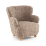 Vaikų minkštas fotelis su medinėmis kojelėmis (Ruda)