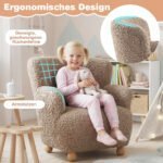 Vaikų minkštas fotelis su medinėmis kojelėmis (Ruda) – Paveikslėlis 5