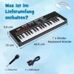 Vaikų nešiojamas elektroninis pianinas su 37 klavišais ir ritmais (Juoda)