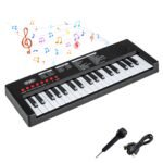 Vaikų nešiojamas elektroninis pianinas su 37 klavišais ir ritmais (Juoda)