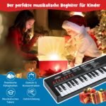 Vaikų nešiojamas elektroninis pianinas su 37 klavišais ir ritmais (Juoda)