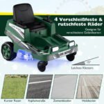 Vaikų pasivažinėjimo vejapjovė su 360° apsisukimu ir LED šviesomis (Žalia) – Paveikslėlis 3