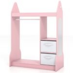 Vaikų persirengimo ir žaidimų spinta su veidrodžiu (Rožinė)