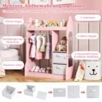 Vaikų persirengimo ir žaidimų spinta su veidrodžiu (Rožinė) – Paveikslėlis 5