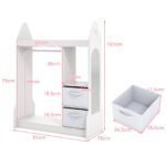 Vaikų persirengimo kampelis su veidrodžiu ir kabykla (Balta) – Paveikslėlis 2