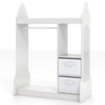 Vaikų persirengimo kampelis su veidrodžiu ir kabykla (Balta)