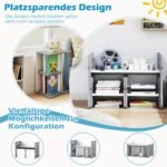 Vaikų stalas su apvalintais kampais ir 2 kėdutėmis (Pilka)