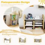 Vaikų veiklos staliukas ir 2 kėdutės su užapvalintais kampais (Natūrali)