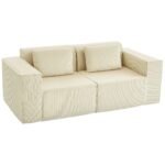 Velvetinė 3-vietė sofa su plačiais porankiais