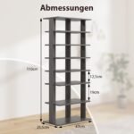 Vertikalus batų rūšiuotuvas su reguliuojamomis lentynomis (Pilka) – Paveikslėlis 2