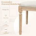 Vintažinio stiliaus minkštas suoliukas su masyviomis kaučiukmedžio kojomis (Bežinė) – Paveikslėlis 3