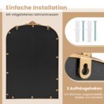 Vintažinis barokinis sieninis veidrodis su metalo rėmu (Auksinė) – Paveikslėlis 3