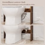 Virštualetinė spintelė su uždaromis ir atviromis lentynomis bei LED apšvietimu (Kaimiška ruda) – Paveikslėlis 4