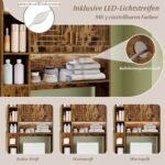 Virštualetinė spintelė su uždaromis ir atviromis lentynomis bei LED apšvietimu (Kaimiška ruda) – Paveikslėlis 5