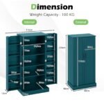 Virtuvės spintelė su 2 durimis ir 6 reguliuojamomis lentynomis (Žalia) – Paveikslėlis 2