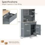 Virtuvinė spintelė su atverčiama šiukšliadėže ir reguliuojamomis lentynomis (Pilka)