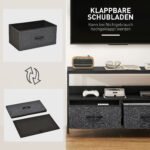 Žema TV spintelė televizoriams iki 47 colių su 2 stalčiais ir atviru skyriumi – Paveikslėlis 4