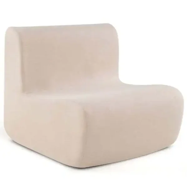 Ergonomiškas grindų krėslas su atlošu ir minkštu apmušalu (Smėlio)