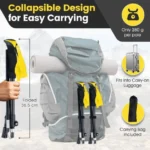 Greitai reguliuojamos sulankstomos trekingo lazdos (Geltona) – Paveikslėlis 4