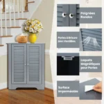 Kampinė spintelė su žaliuzinėmis durelėmis ir reguliuojama lentyna (Pilka) – Paveikslėlis 5