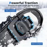 Lengvas sniegbačių komplektas su trekingo lazdomis (Juoda) – Paveikslėlis 8