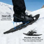 Lengvas sniegbačių komplektas su trekingo lazdomis (Juoda) – Paveikslėlis 7