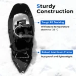 Lengvas sniegbačių komplektas su trekingo lazdomis (Juoda) – Paveikslėlis 4