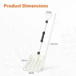 Lengvas sniego kastuvas su ergonomiška rankena ir tvirtu aliuminio kotu (Balta) – Paveikslėlis 4