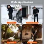 Lengvas sniego kastuvas su ergonomiška rankena ir tvirtu aliuminio kotu (Balta) – Paveikslėlis 5