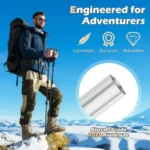 Lengvos reguliuojamos aliuminio trekingo lazdos su kamštinėmis ir EVA rankenomis (Juoda) – Paveikslėlis 5