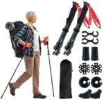 Lengvos sulankstomos žygio lazdos su greito užrakto sistema (Raudona) – Paveikslėlis 8