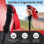 Lengvos sulankstomos žygio lazdos su greito užrakto sistema (Raudona) – Paveikslėlis 6