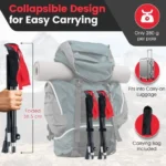 Lengvos sulankstomos žygio lazdos su greito užrakto sistema (Raudona) – Paveikslėlis 4